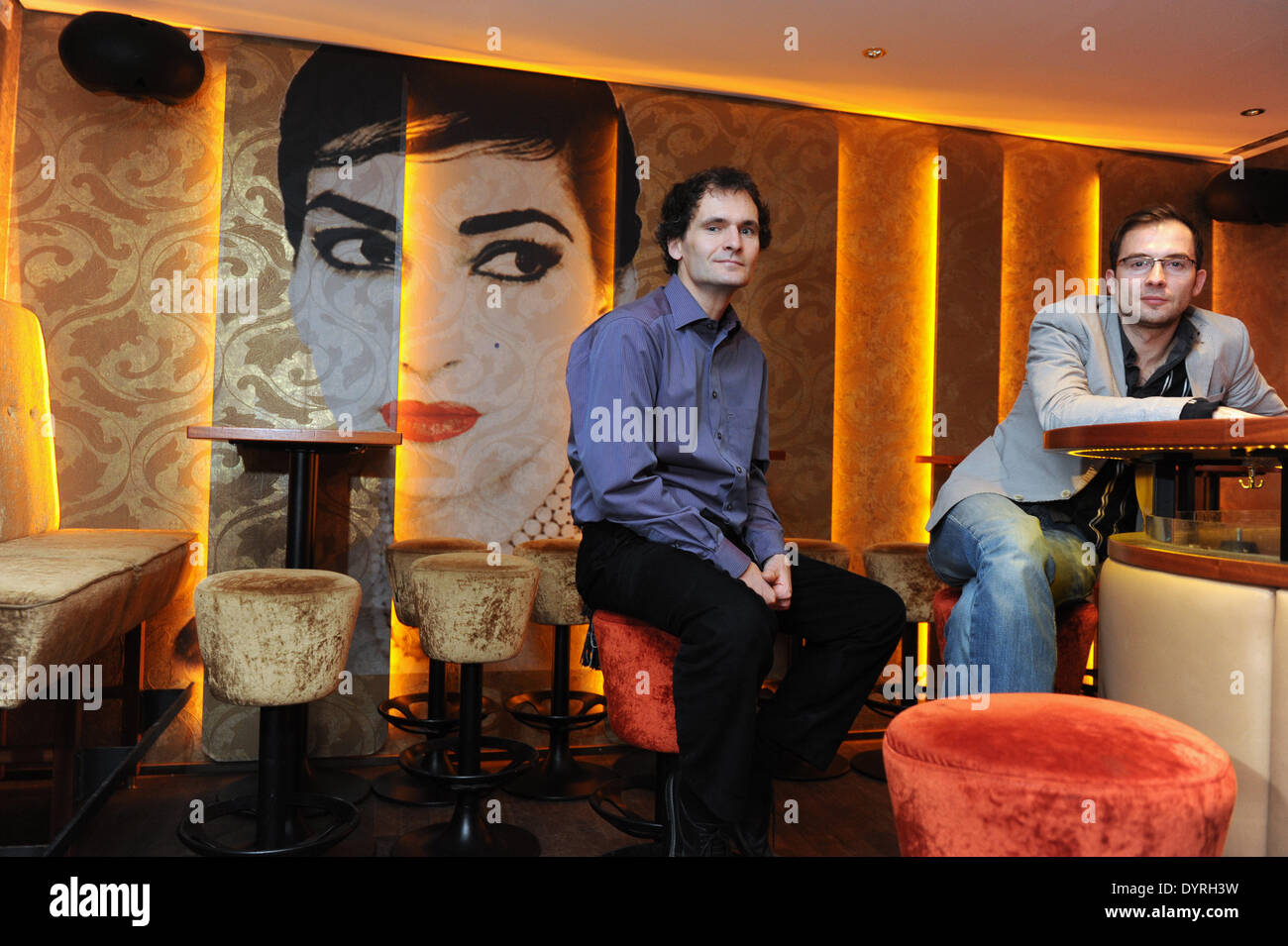 Christian Dengler und Aleks Vulic im Cafe Cord, 2011 Stockfoto