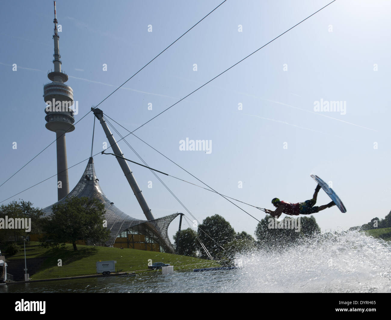 Wakeboarder im Olympiapark in München, 2011 Stockfoto