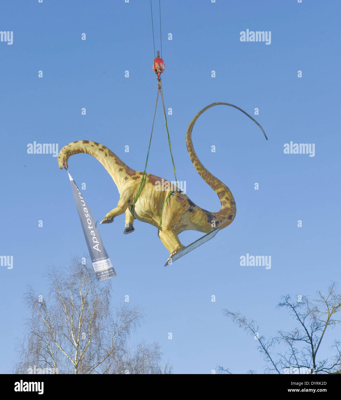 Kran mit "fliegende Dinosaurier" in München, 2012 Stockfoto
