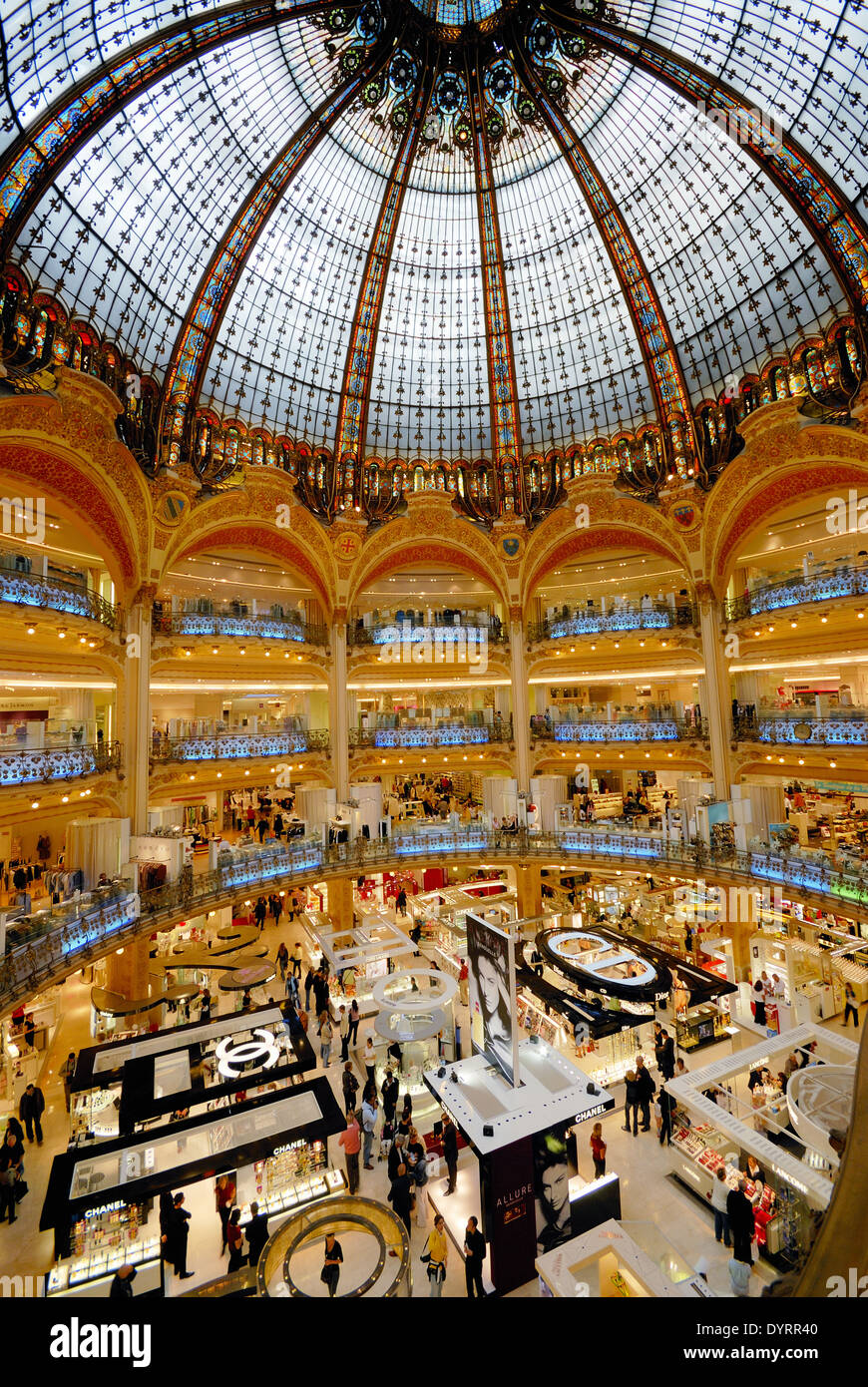 Galeries Lafayette, Shopping-Mall, Paris, Frankreich Stockfoto