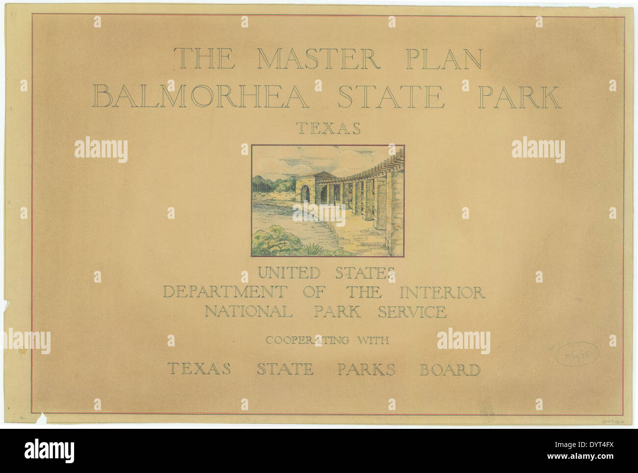 Balmorhea State Park - Master Plan Deckblatt - SP47-100 Stockfoto