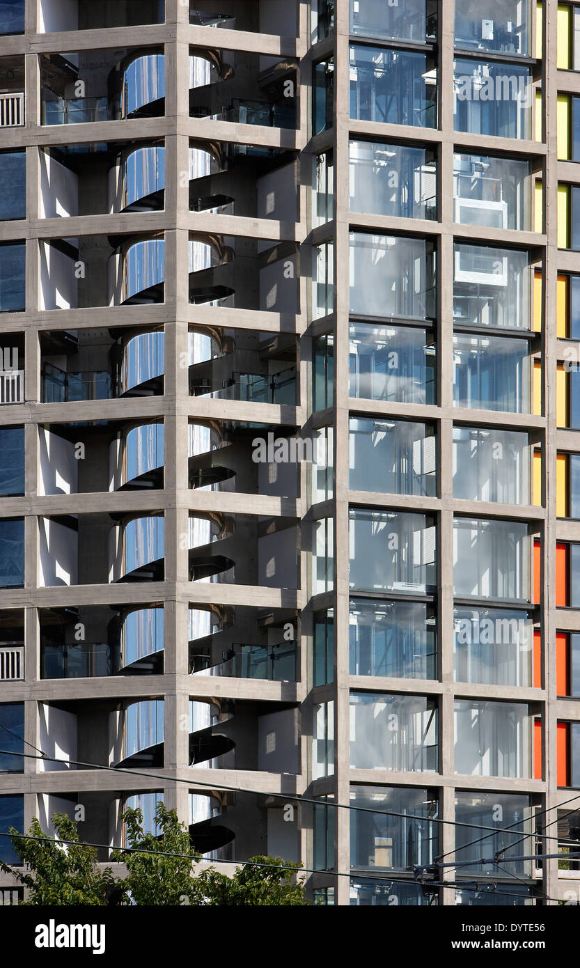 Exterieur der Wohnung Block, Park Hill, Sheffield, South Yorkshire. Stockfoto