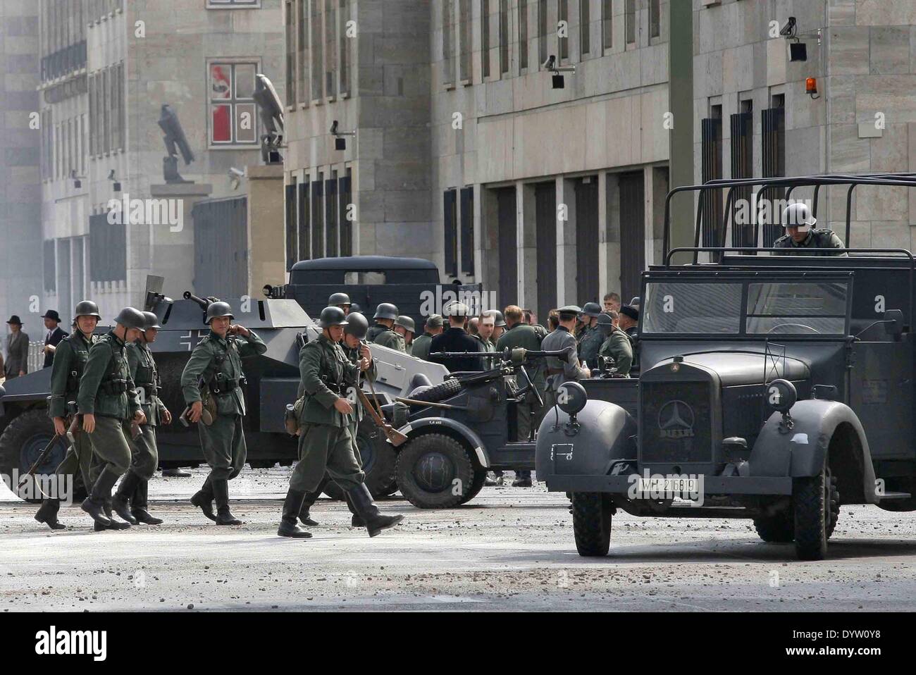 Die Dreharbeiten zu "Valkyrie" in Berlin Stockfoto