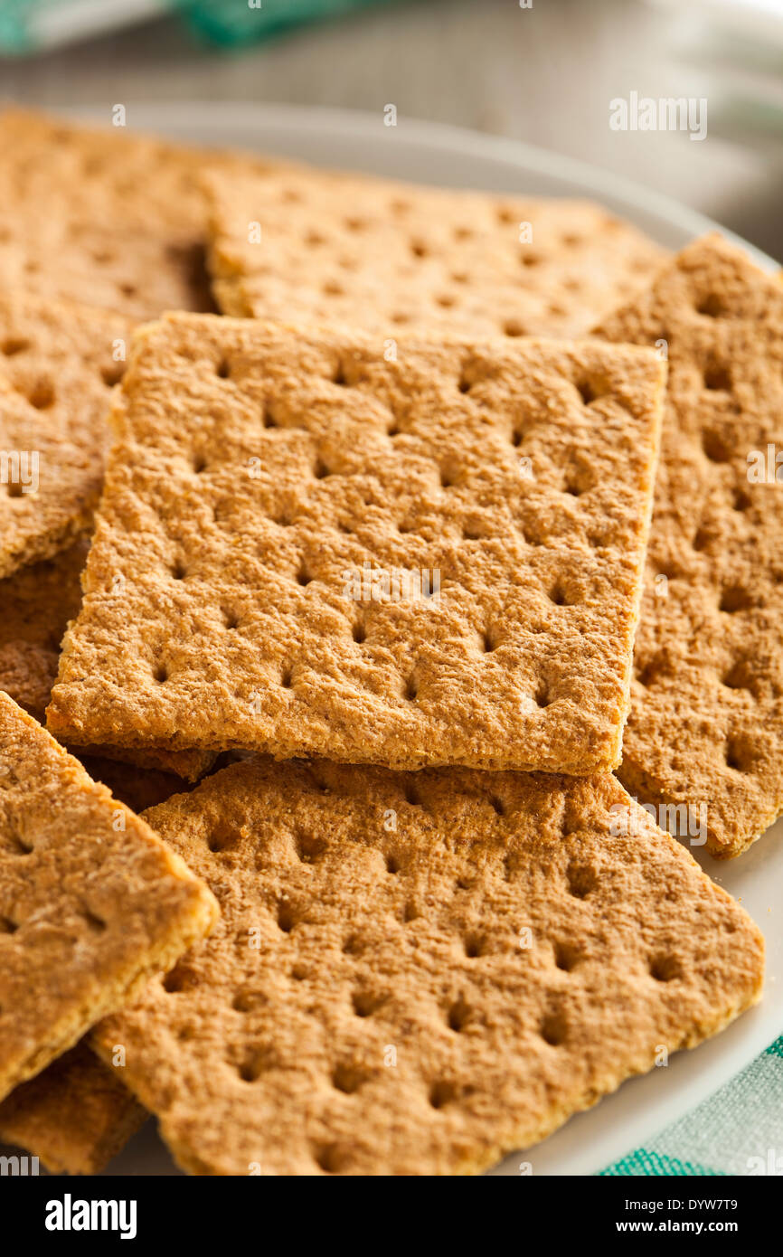 Gesunden Honig Graham Cracker auf einem Teller Stockfoto