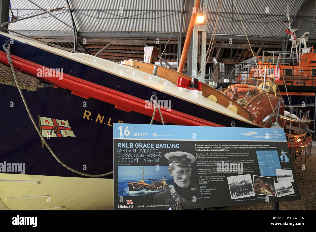 RNLI Grace Darling Boot in The Historic Dockyard, Chatham, Kent ME4 4TE, England Stockfoto