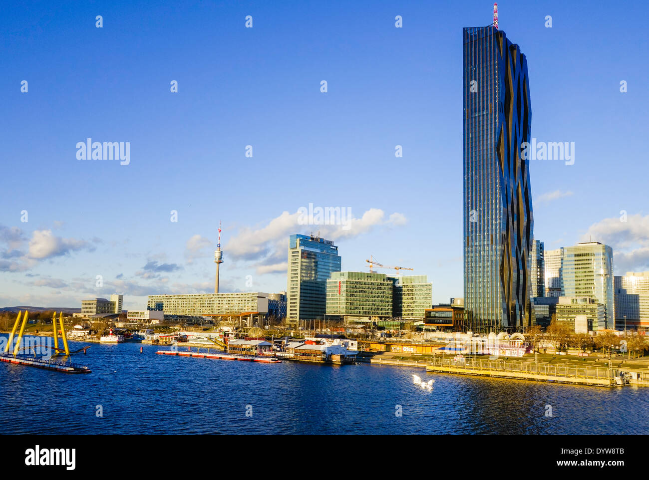 Wien, Danube City, DC-Tower, Dominique Perrault, Österreich, 22. Bezirk, Donaucity Stockfoto