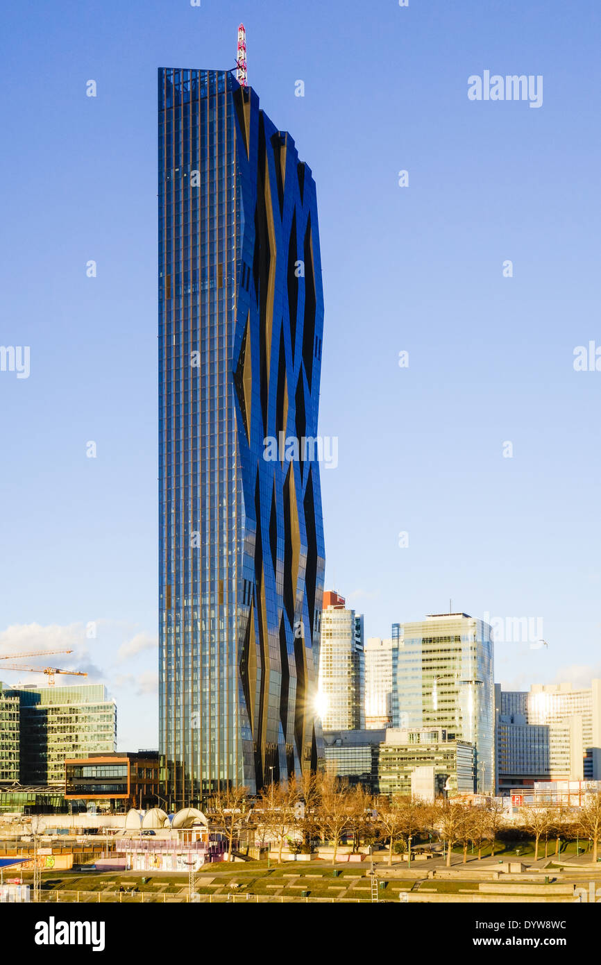 Wien, Danube City, DC-Tower, Dominique Perrault, Österreich, 22. Bezirk, Donaucity Stockfoto