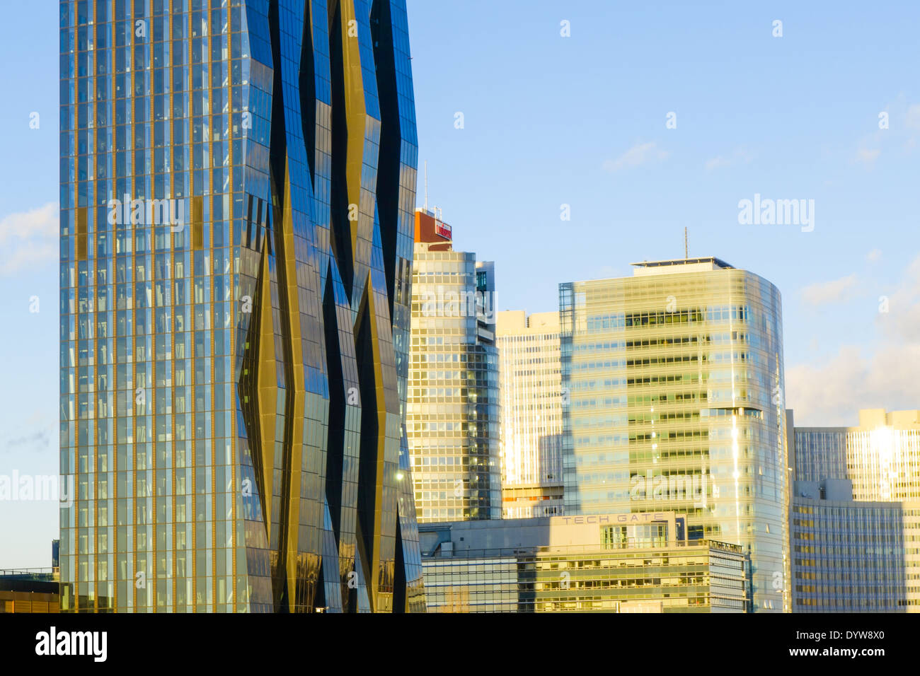 Wien, Danube City, DC-Tower, Dominique Perrault, Österreich, 22. Bezirk, Donaucity Stockfoto