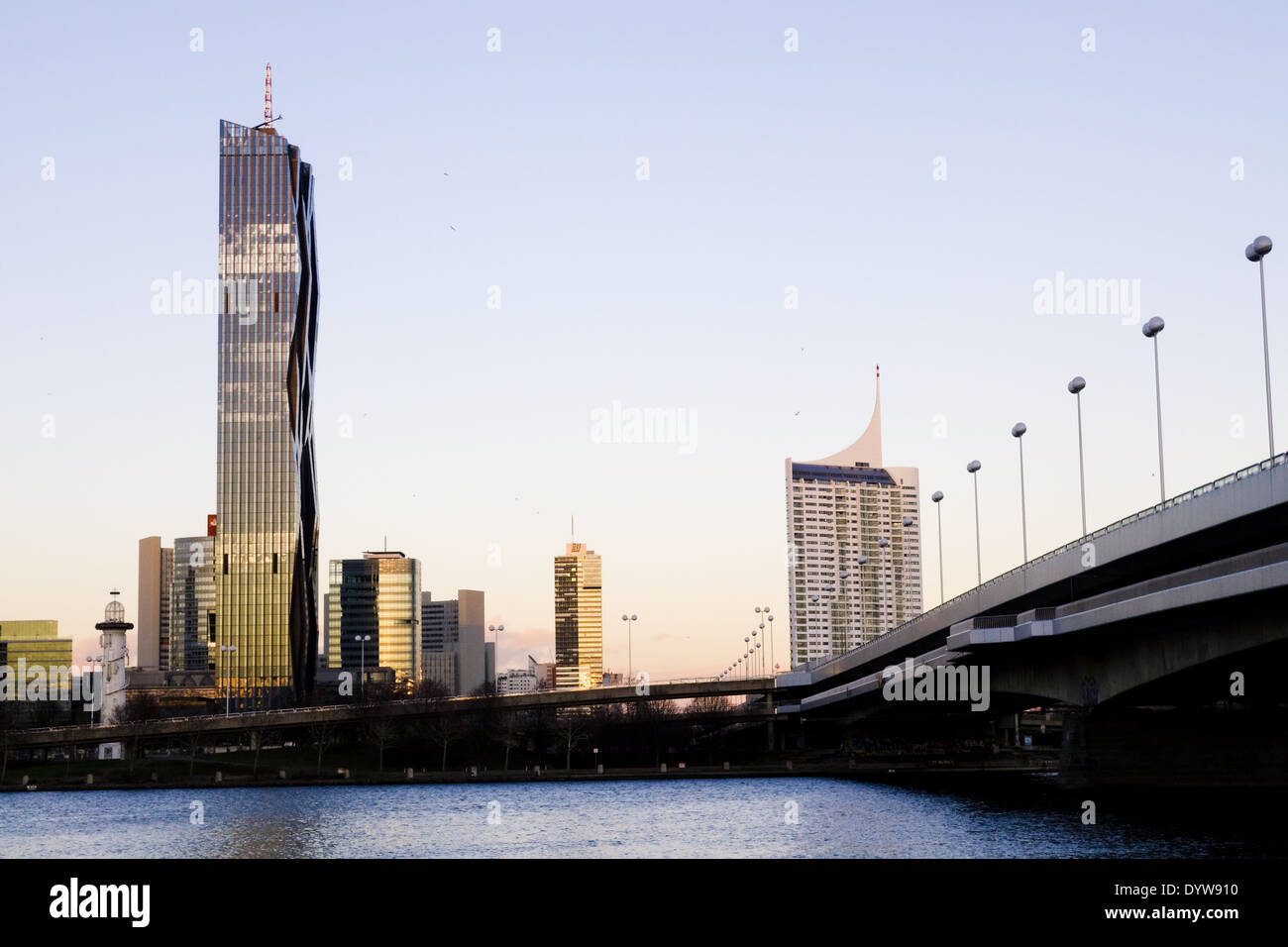 Wien, Danube City, DC-Tower, Dominique Perrault, Österreich, 22. Bezirk, Donaucity Stockfoto