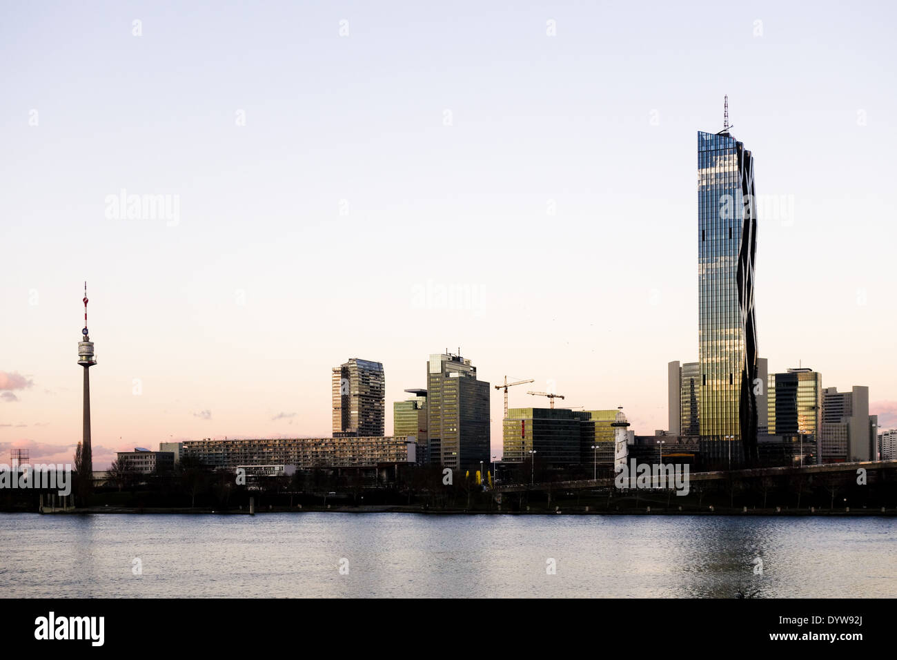 Wien, Donau-City, DC-Tower, Dominique Perrault, Donauturm, Österreich, 22. Bezirk, Donaucity Stockfoto