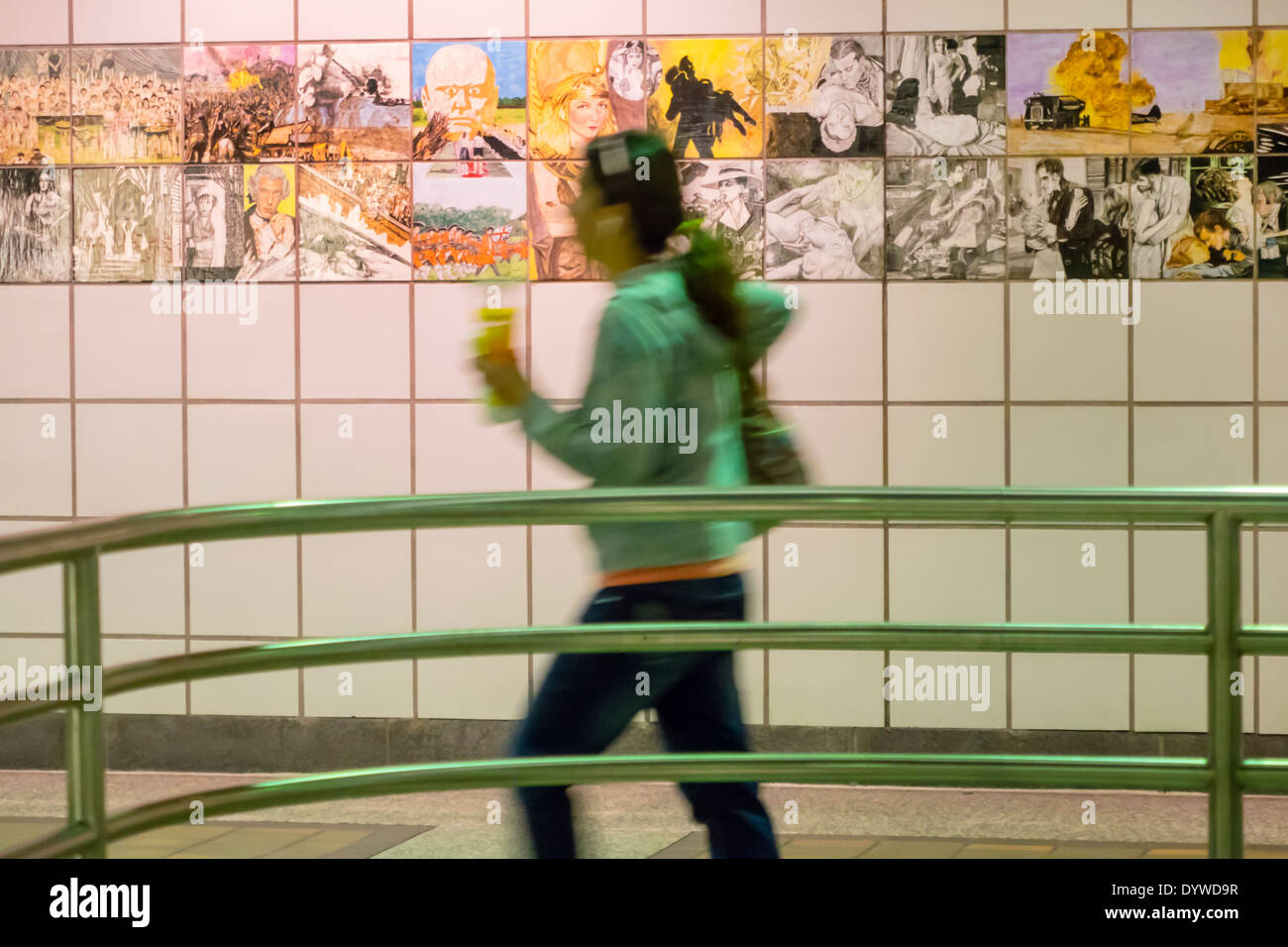 Los Angeles California, LA County Metro Rail, 7th Street Metro Center, Zentrum, Stadtbahn, Nahverkehr, öffentliche Verkehrsmittel, Bahnhof, Plattform, öffentliche Verkehrsmittel Stockfoto