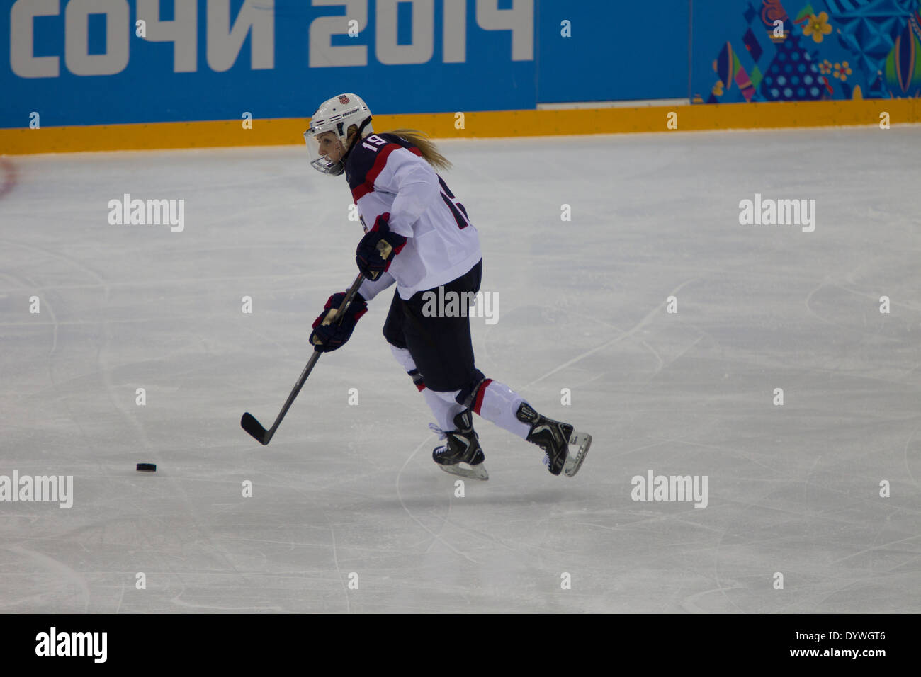 Gigi Marvin (USA)-23, USA-Kanada Frauen Eishockey bei den Olympischen Winterspielen, Sotschi 2014 Stockfoto