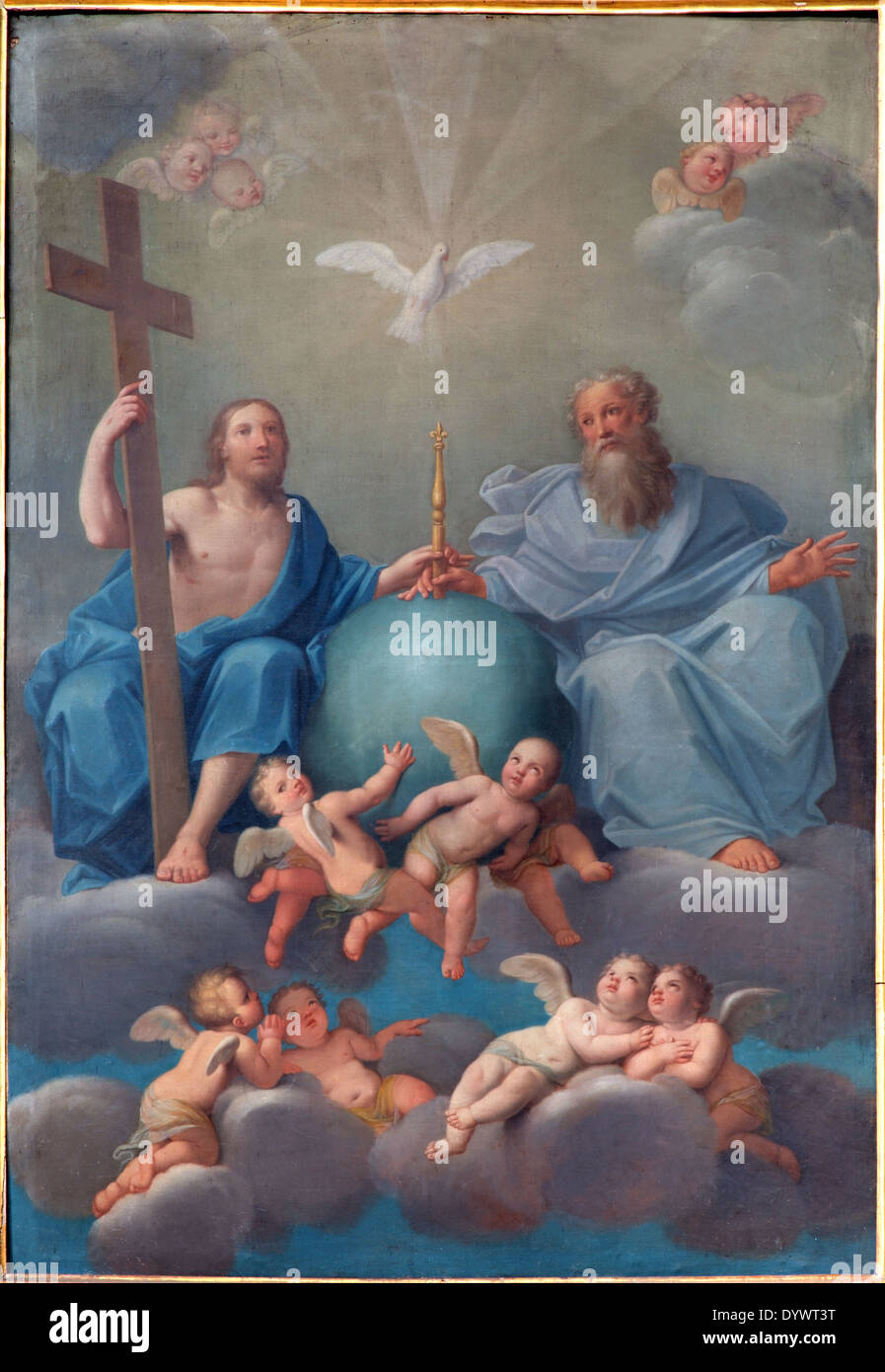 BOLOGNA, Italien - 17. März 2014: Dreifaltigkeitskirche Farbe vom barocken Kirche Chiesa Corpus Christi. Stockfoto