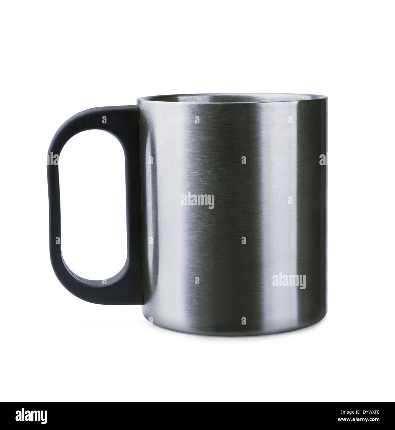 Thermo Mug auf weißem Hintergrund Stockfoto