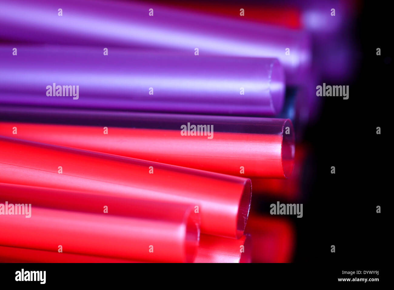 Makro von farbigem Trinkhalme Stockfoto