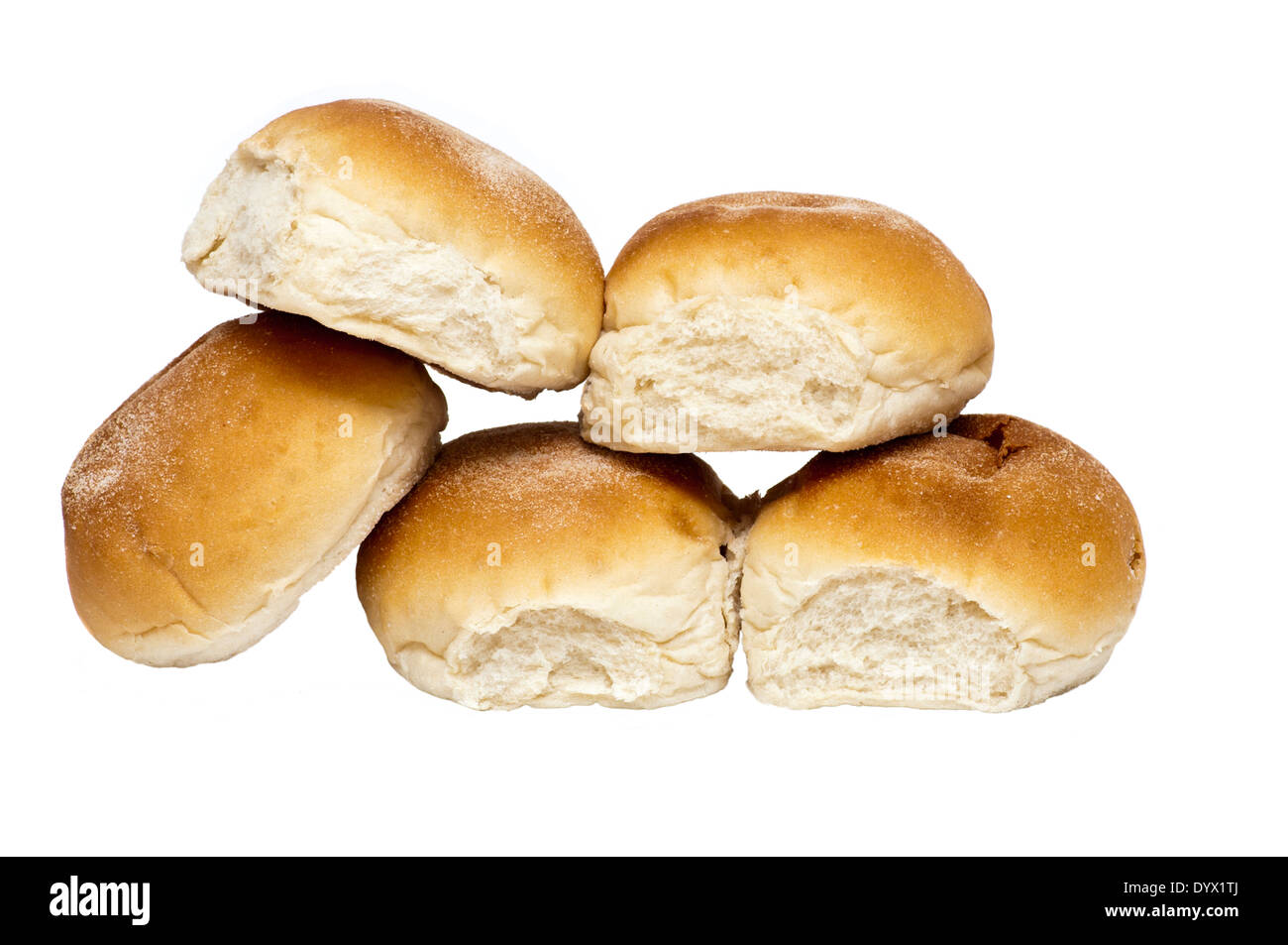 Weiche weiße Brötchen Stockfoto