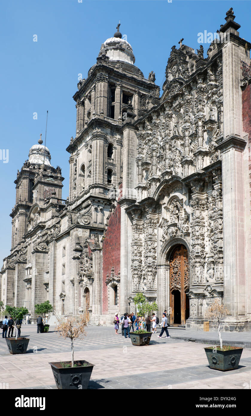 Fassaden Sagario Kirche und Metropolitan Kathedrale Zocalo Mexiko-Stadt Mexiko Stockfoto