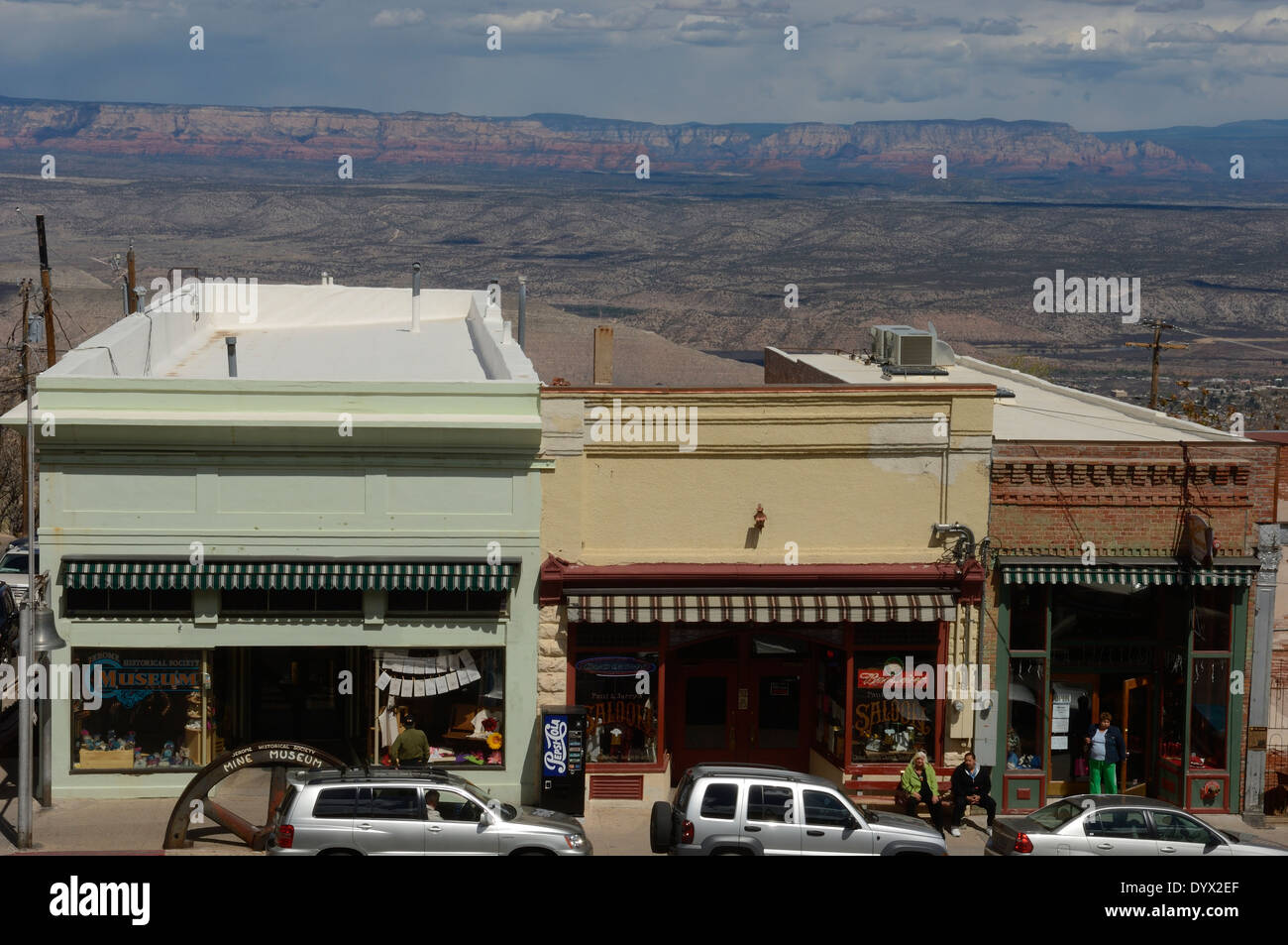 Jerome High Street, Arizona, Verde Valley, USA. Nord-Amerika Stockfoto