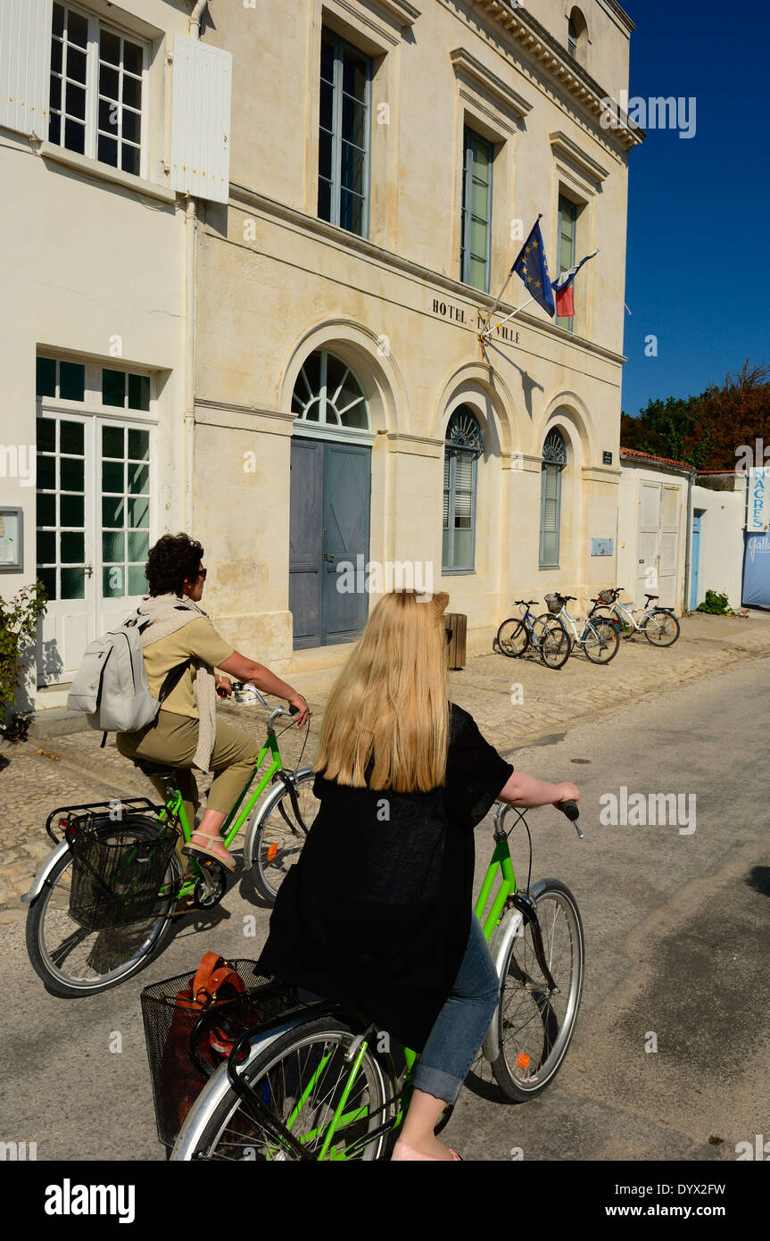 Radfahrer in Ile d ' Aix, Poitou-Charentes Region Frankreichs. Stockfoto