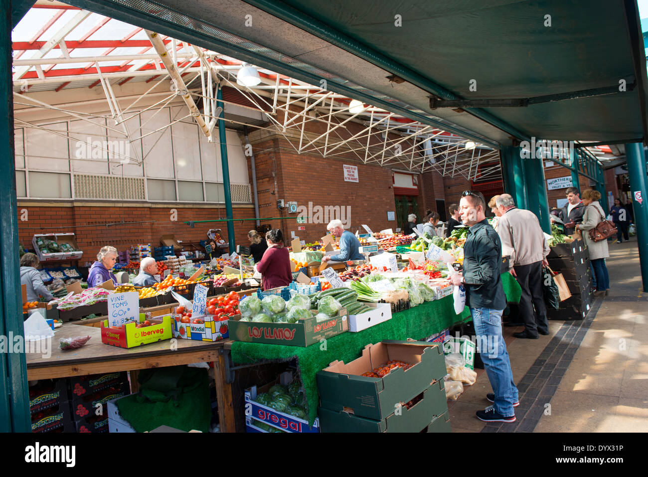 Der zentrale Markt im Stadtzentrum von Lincoln, Lincolnshire England UK Stockfoto