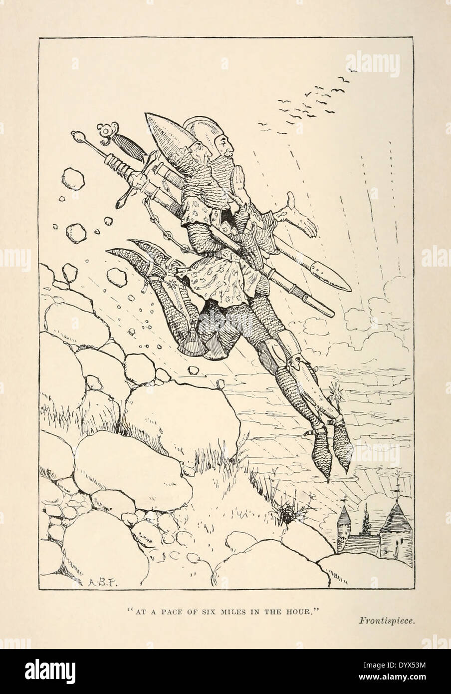 Arthur Burdett Frost (1851-1928) Illustration aus "A Tangled Tale" von Lewis Carroll veröffentlichte 1885. Knoten Sie 1 Excelsior, 2 Ritter Stockfoto