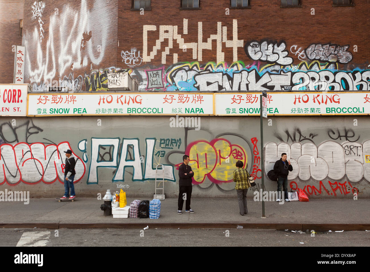 Street-Art, Graffiti, Chinatown, Manhattan, New York City, New York Stockfoto
