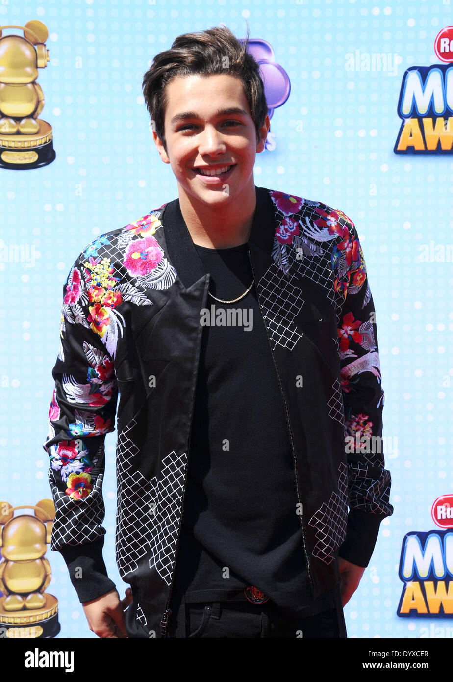 Los Angeles, Kalifornien, USA. 26. April 2014. Austin Mahone Teilnahme an dem Disney Channel 2014 Radio Disney Music Awards - Ankünfte im Nokia Theatre L.A. Live in Los Angeles, Kalifornien am 26. April 2014 statt. 2014-Credit: D. Long/Globe Photos/ZUMAPRESS.com/Alamy Live-Nachrichten Stockfoto