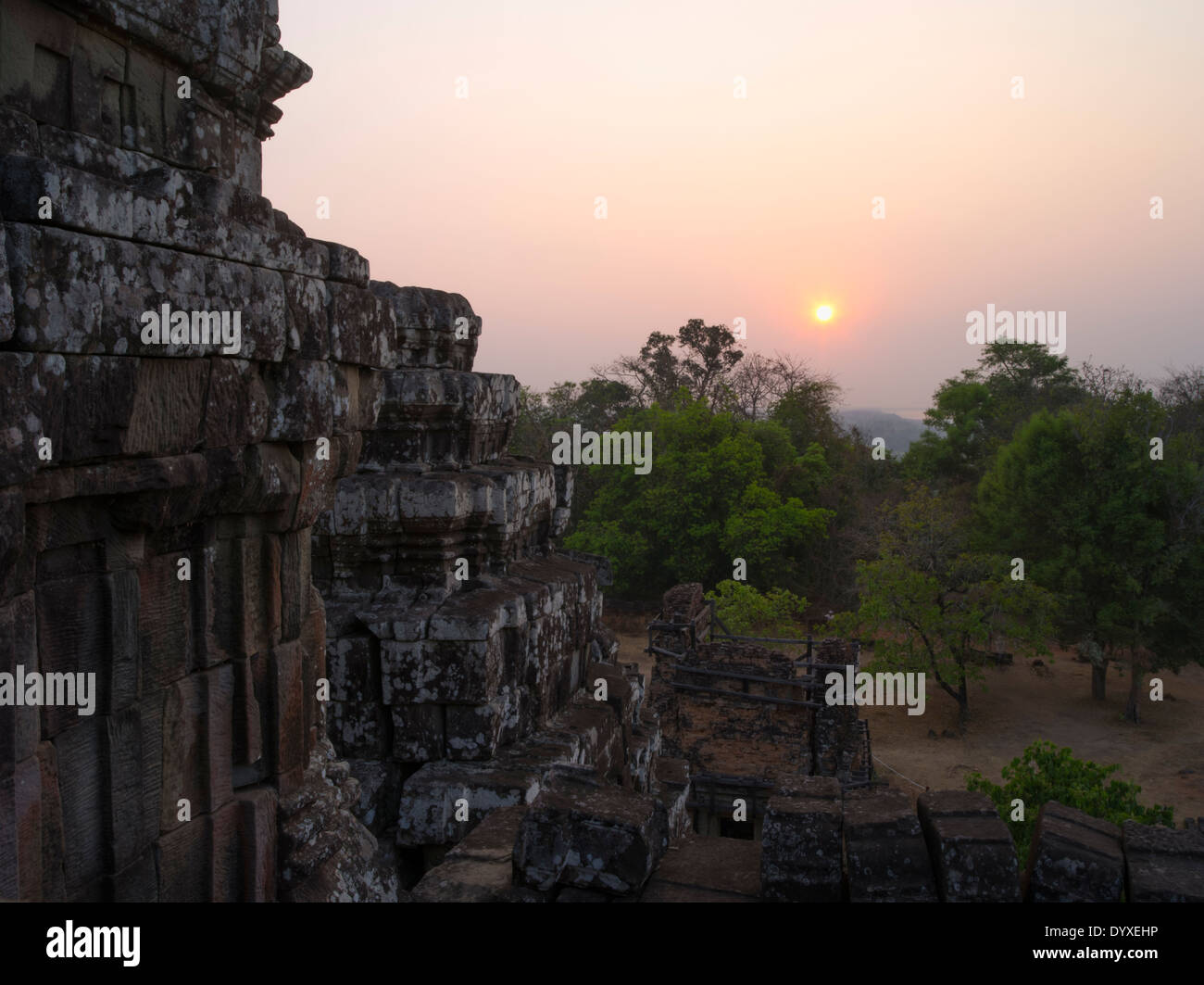 Sonnenuntergang vom Phnom Bakheng, Siem Reap, Kambodscha Stockfoto
