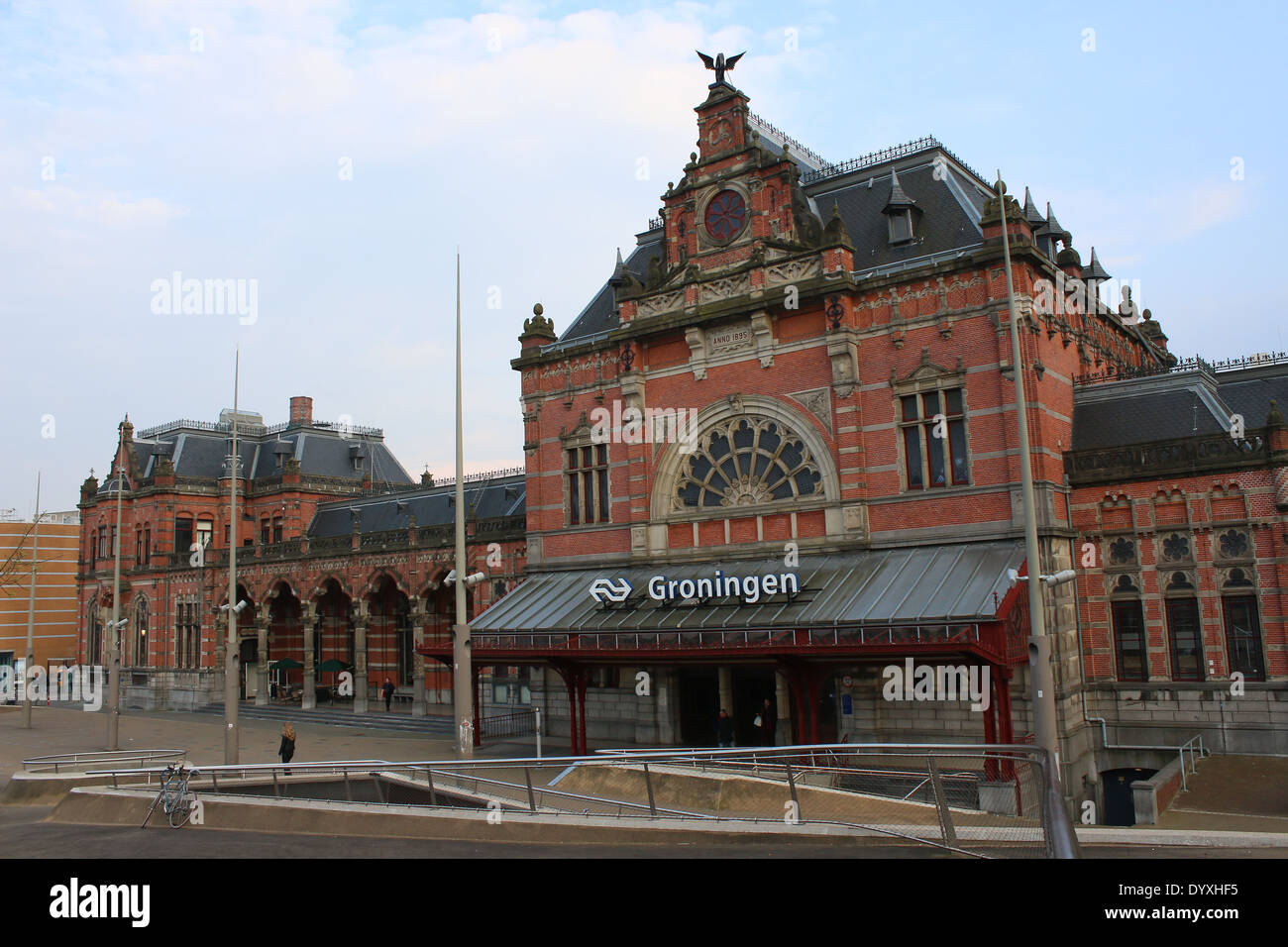 Ende des 19. Jahrhunderts zum Hauptbahnhof in Groningen, Niederlande Stockfoto