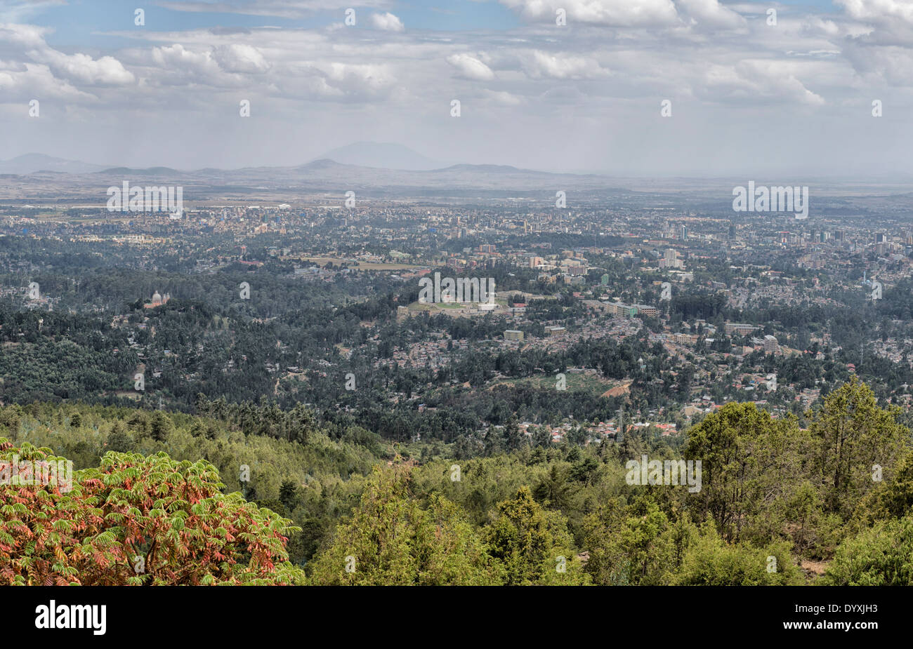 Addis Ababa Landschaft aus Entoto Berge, Äthiopien Stockfoto