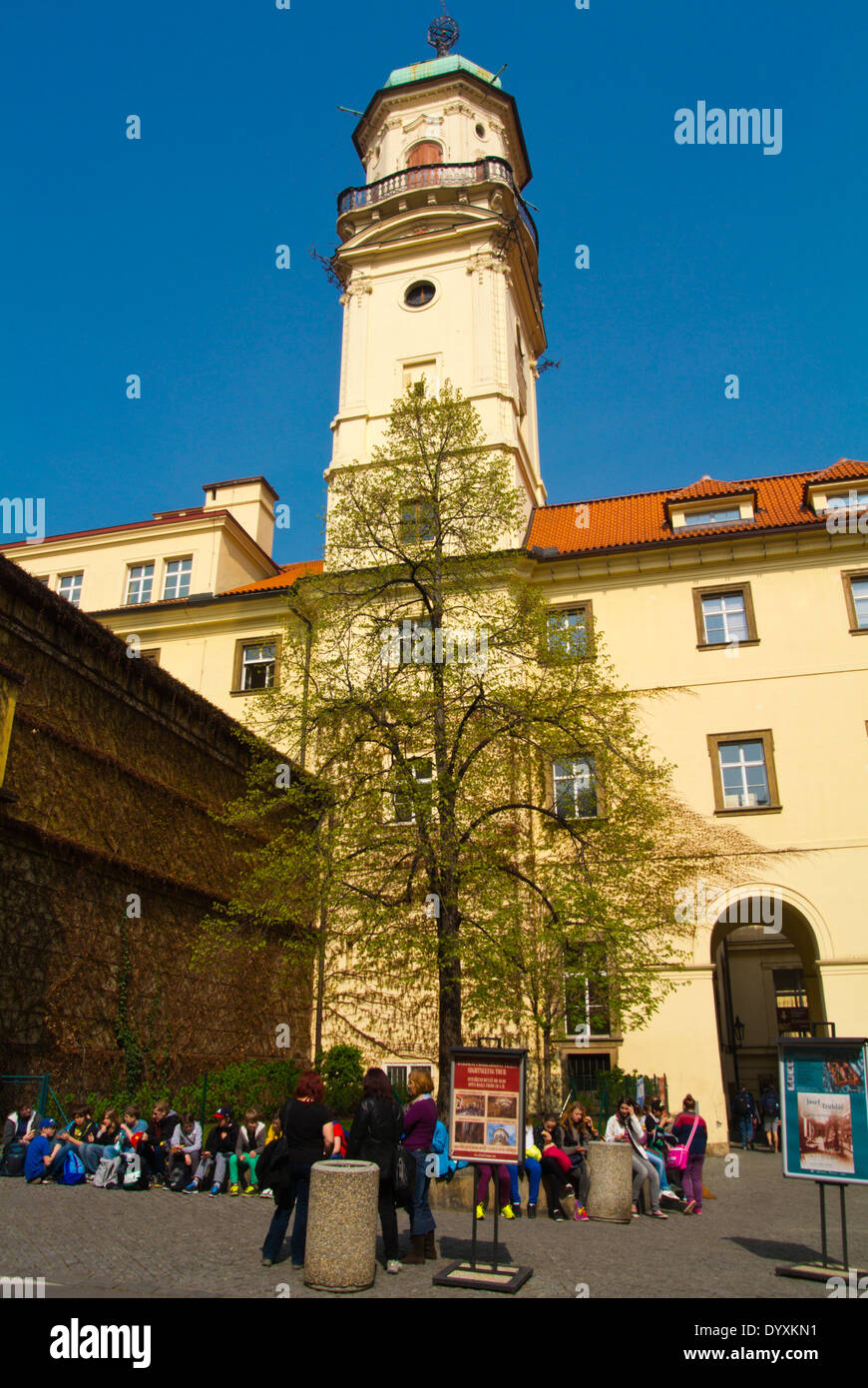 Astronomische Turm, Innenhof, Clementinum, Clementinum, Jesuiten-Kloster-Komplex, Altstadt, Prag, Tschechische Republik Stockfoto