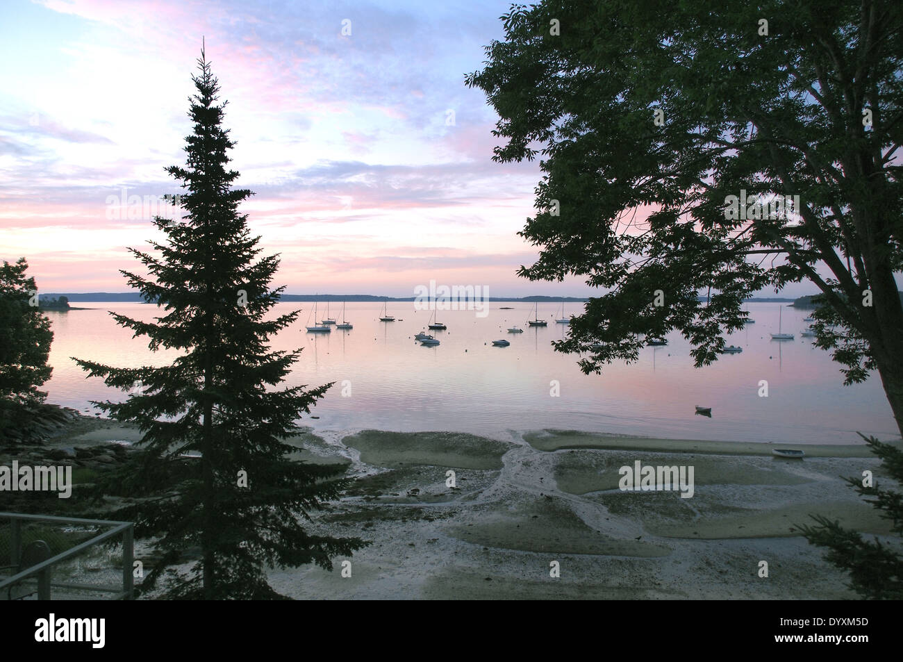 Casco Bay Falmouth Maine Sunrise Stockfoto