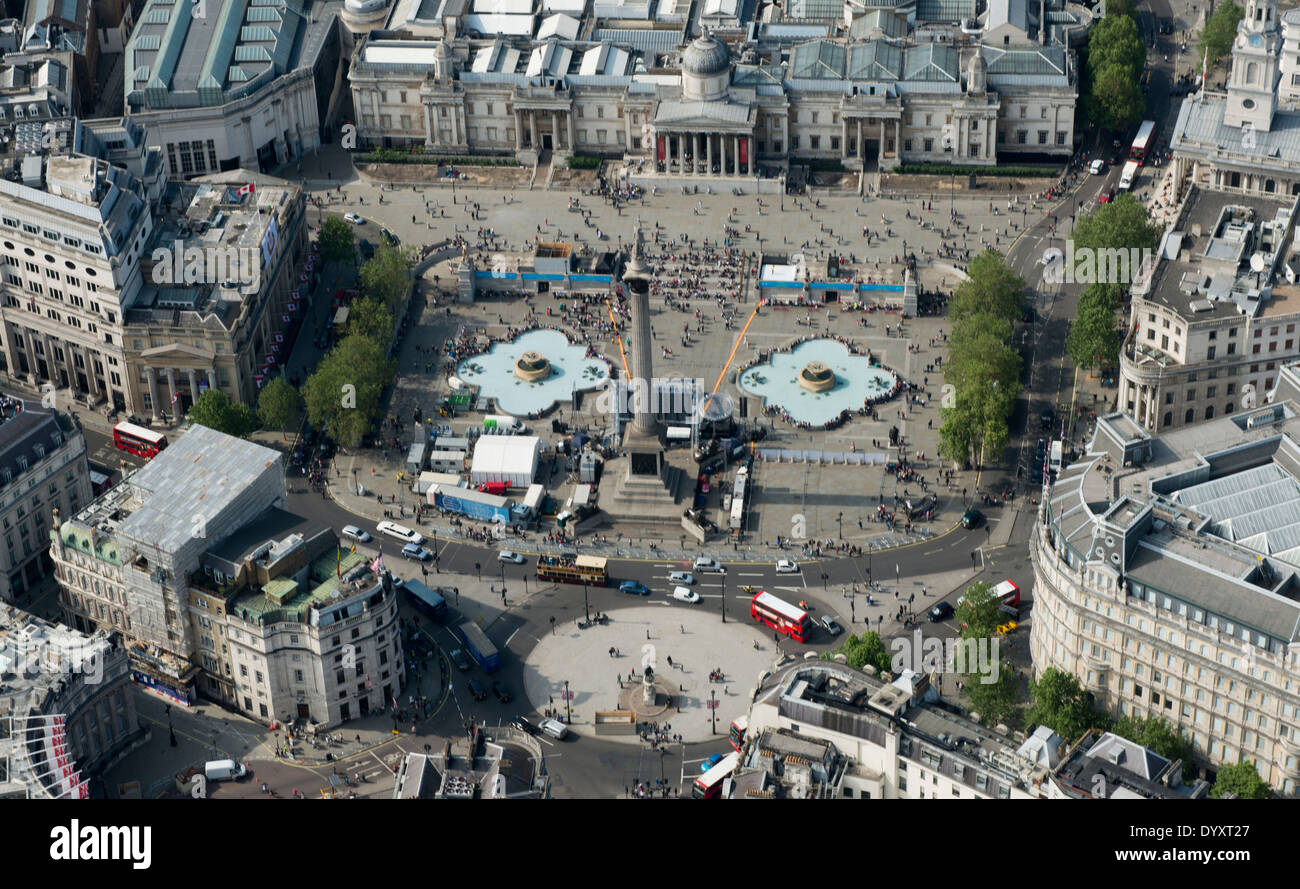 Antenne des Trafalgar Square in London Stockfoto