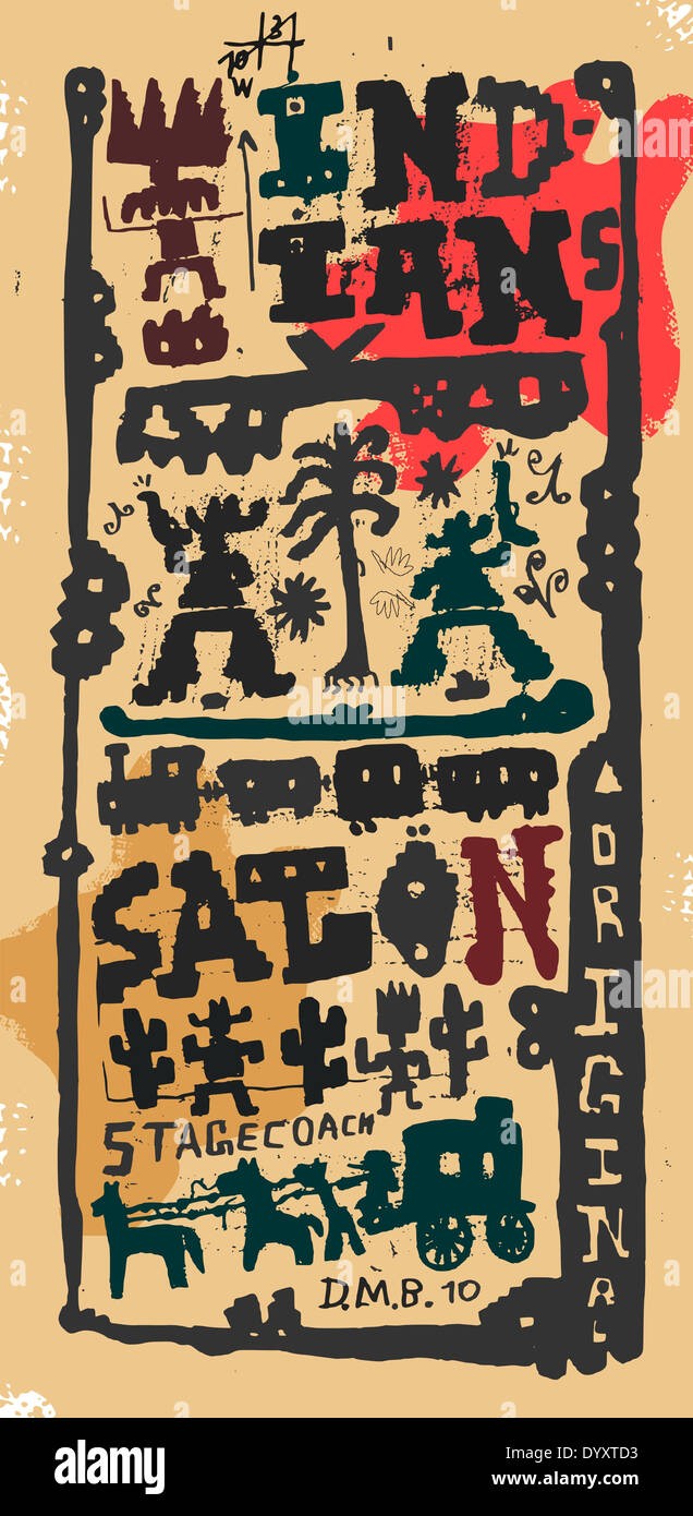 Bilder der Charaktere, die zu der Zeit des wilden Westens gehören. Stockfoto