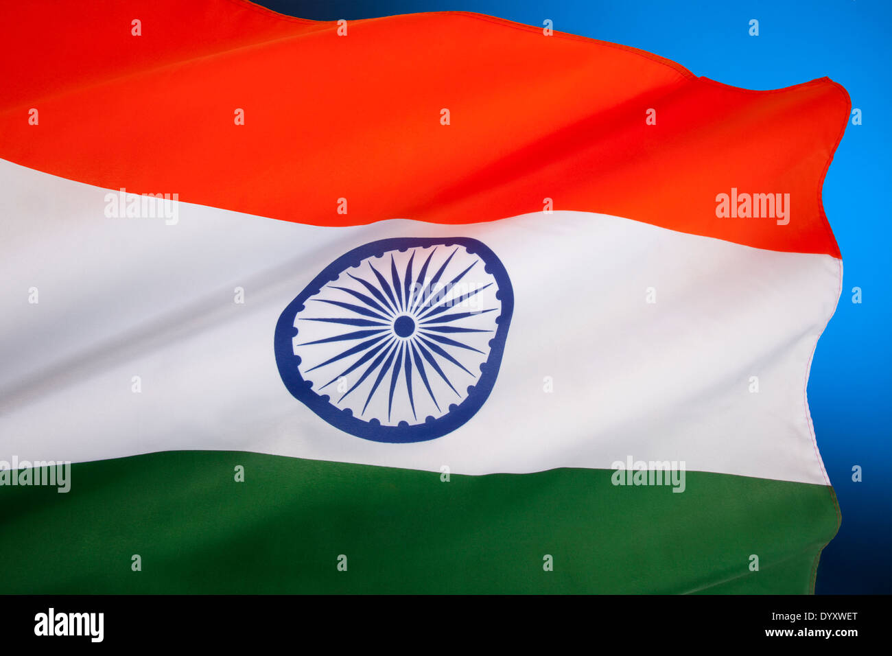 Die Nationalflagge von Indien Stockfoto