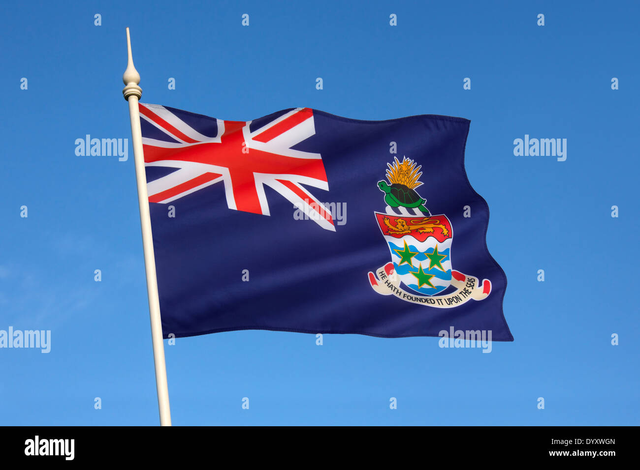 Die Flagge der Kaimaninseln Stockfoto