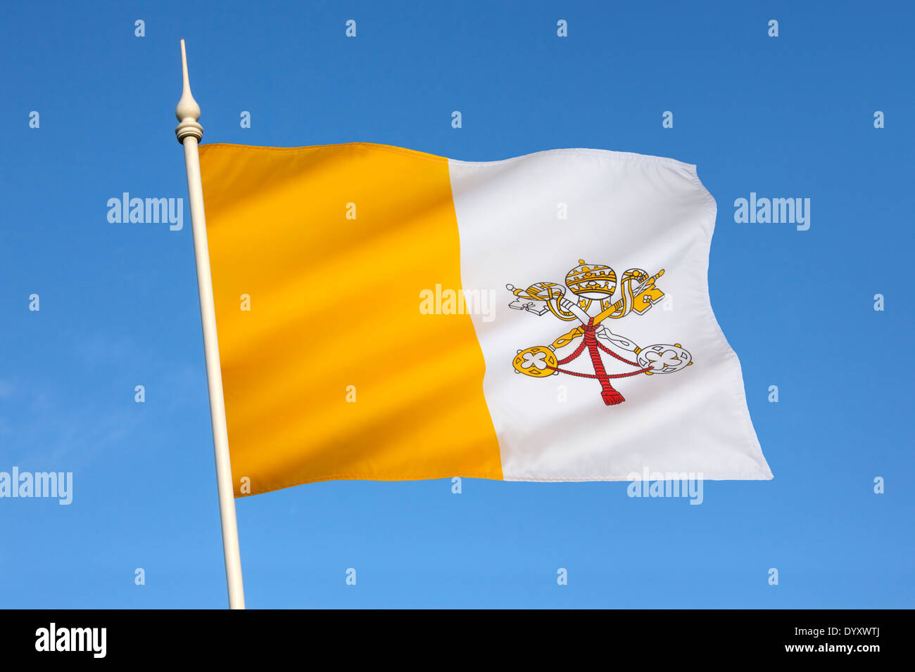 Die Flagge der Vatikanstadt Stockfoto