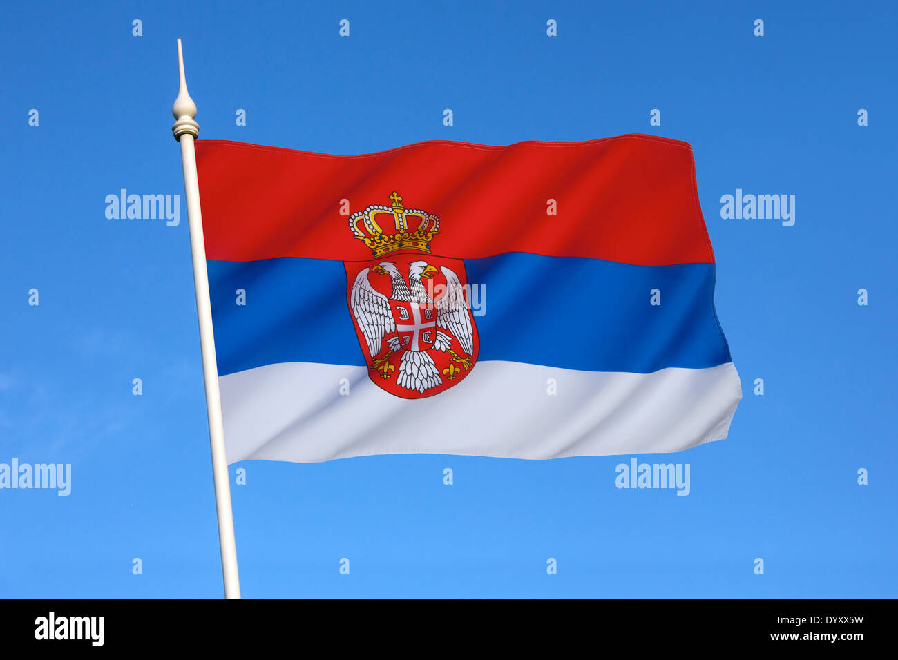 Flagge von Serbien Stockfoto