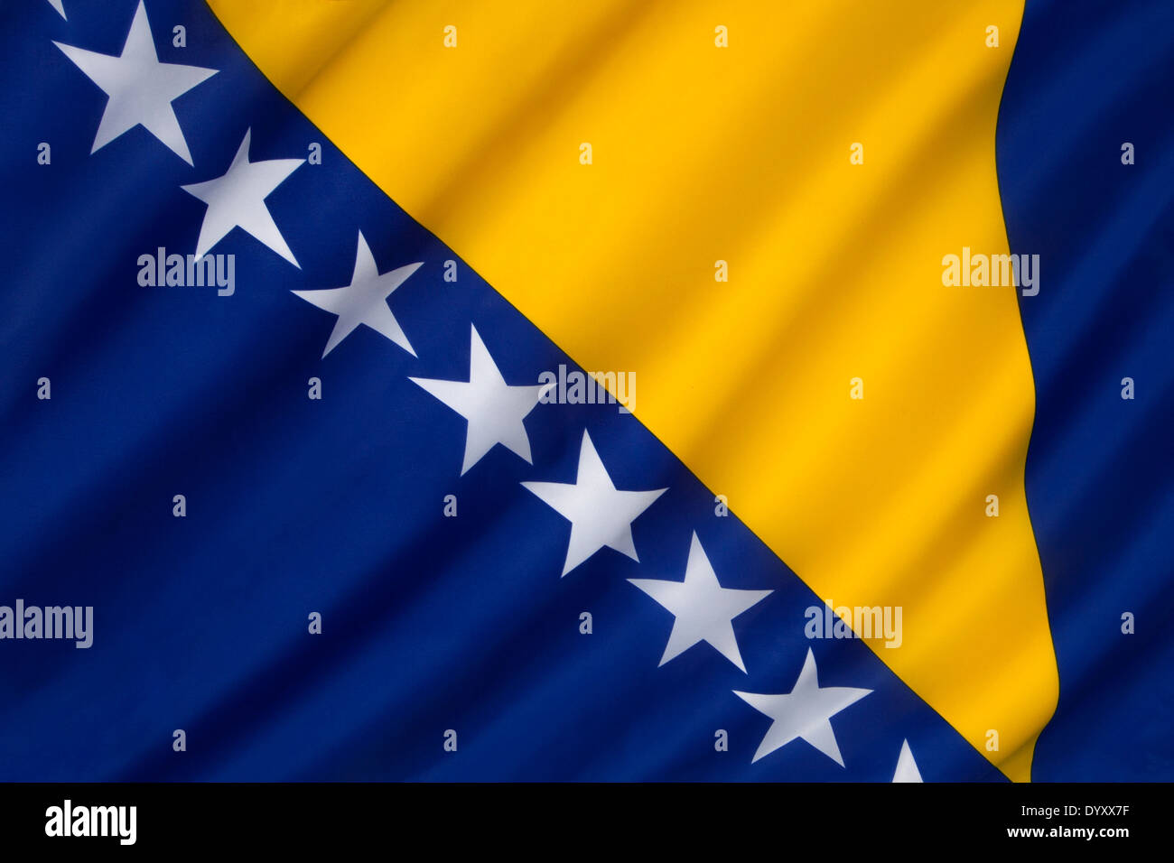 Flagge von Bosnien und Herzegowina Stockfoto