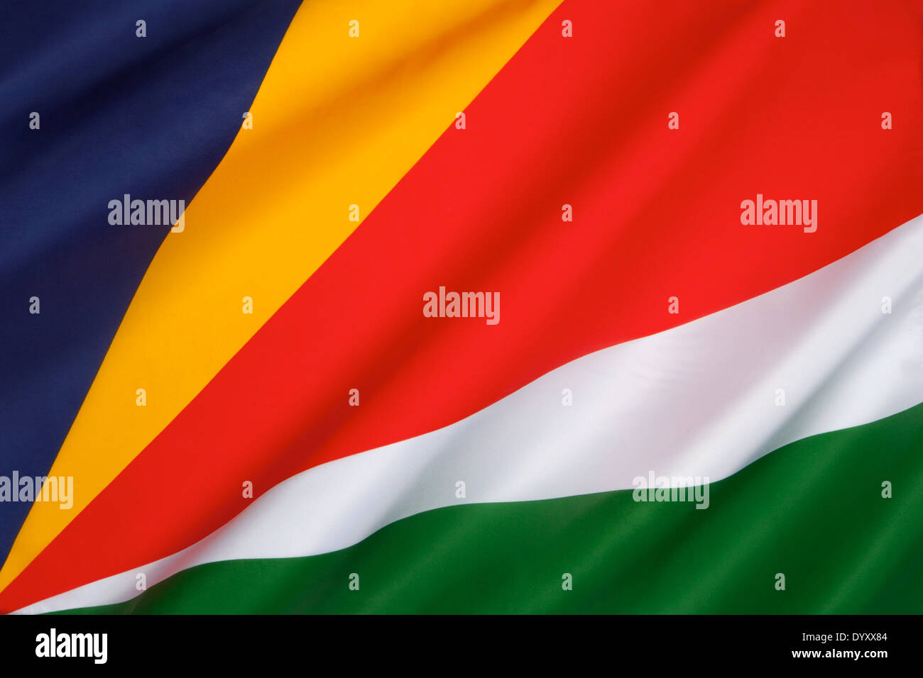 Die Flagge der Seychellen Stockfoto
