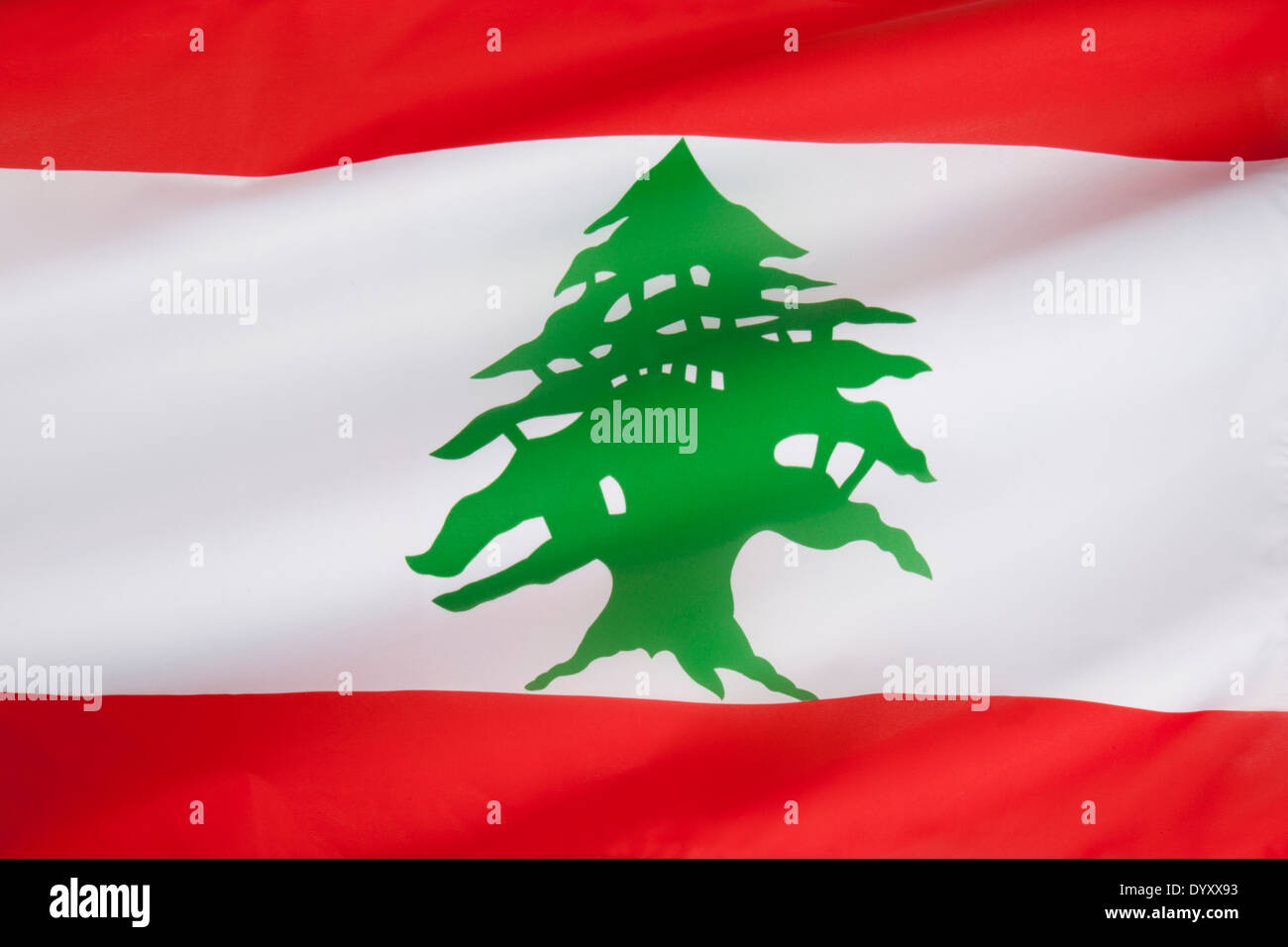 Die Flagge des Libanon Stockfoto