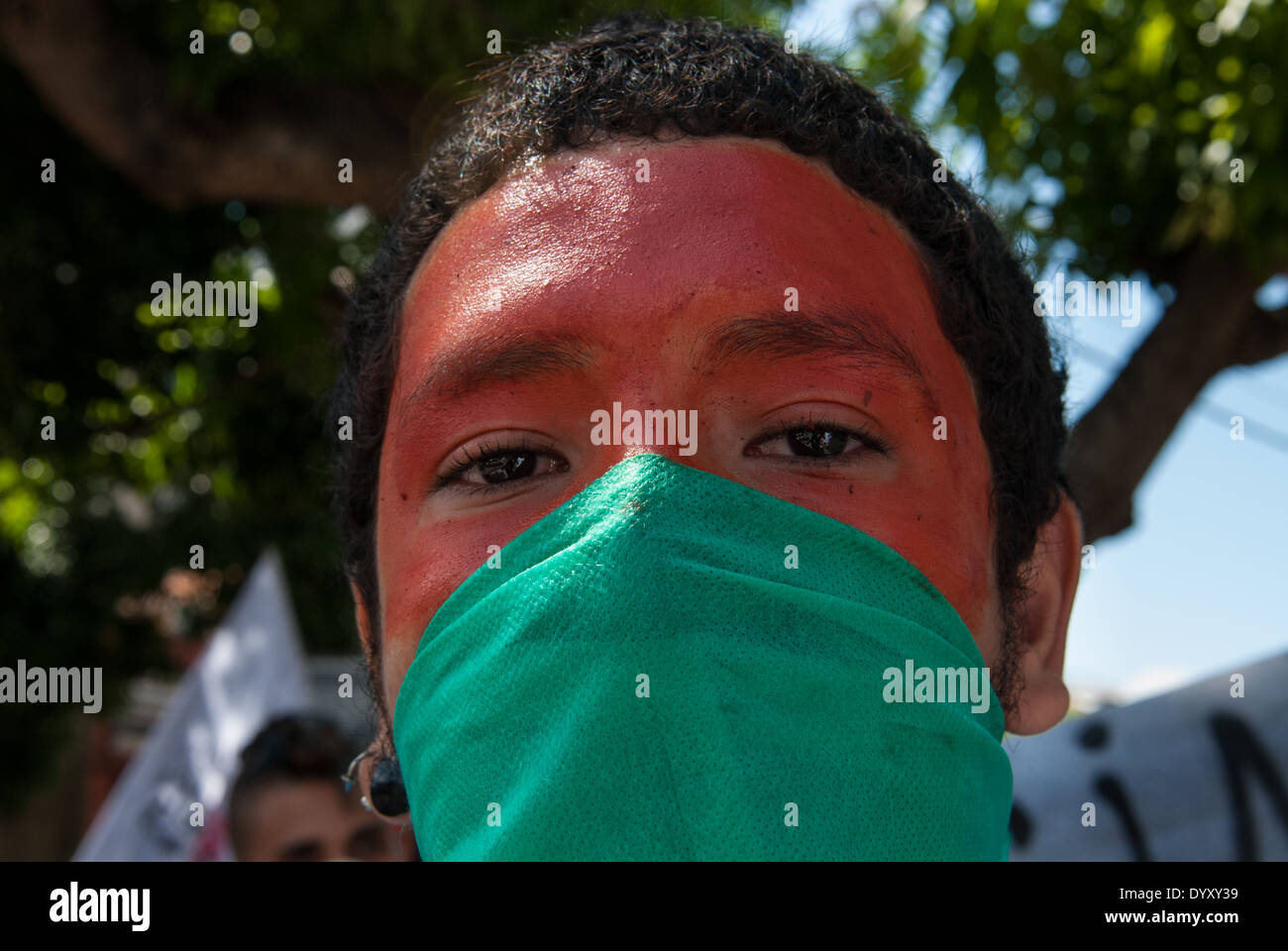 Belem, Bundesstaat Para, Brasilien. Demonstration gegen den Bau von Staudämmen. Stockfoto