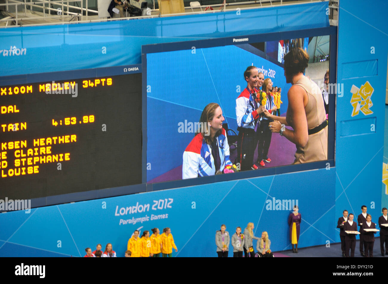 London 2012 Paralympischen Schwimmwettkämpfe Stockfoto