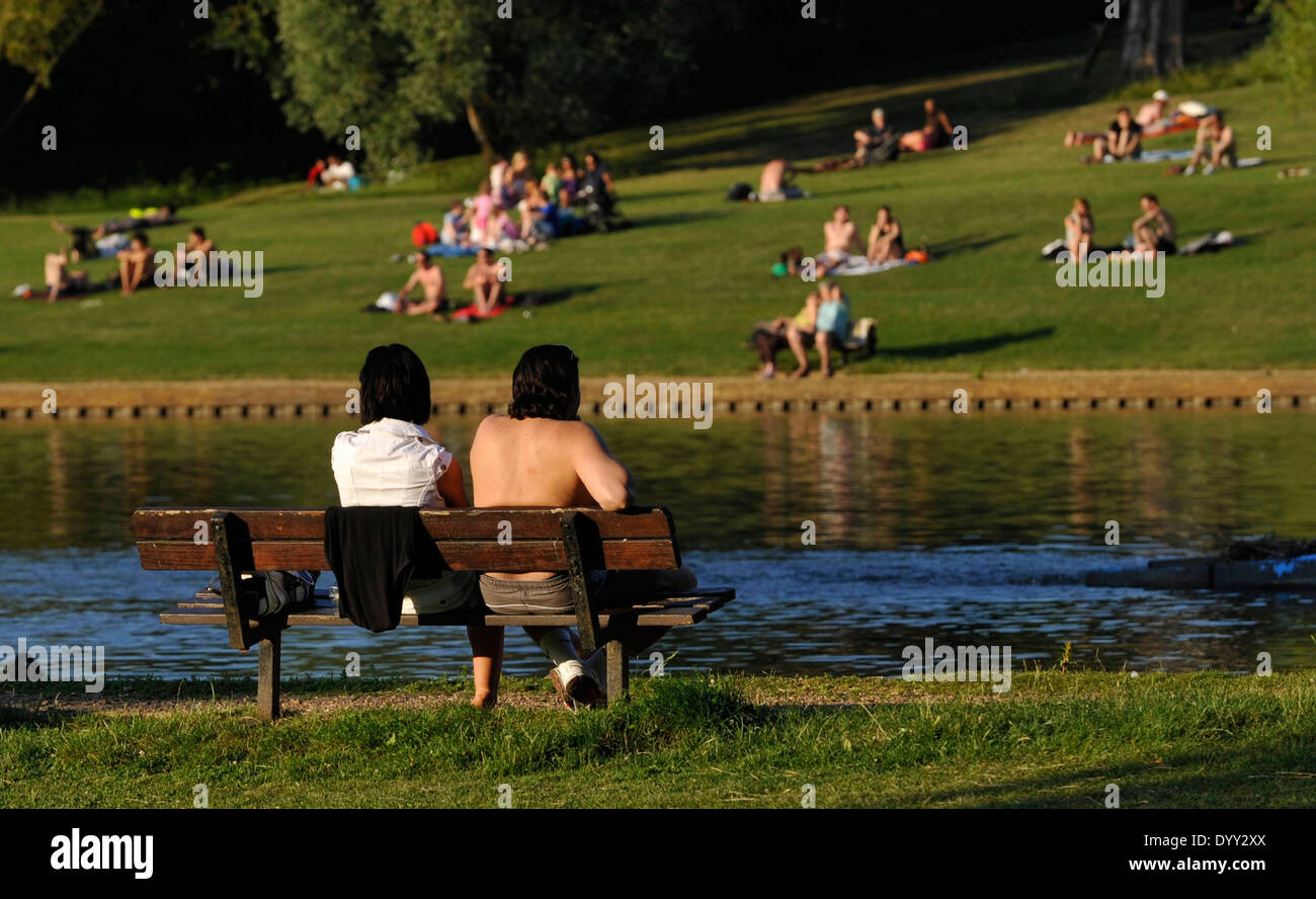 Heißer Tag London Hampstead Heath Stockfoto