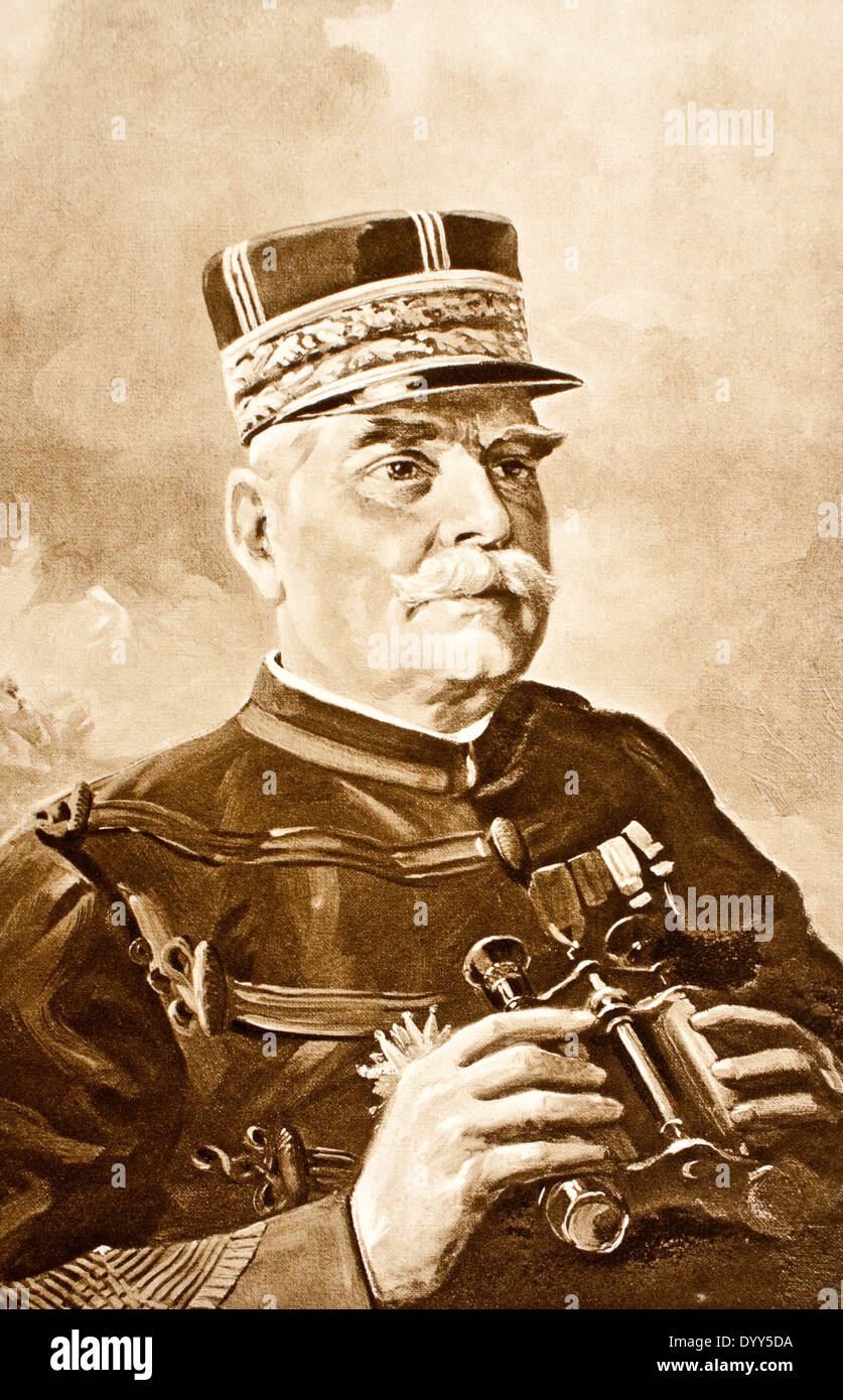 WW1 Porträt der Oberbefehlshaber der französischen Armee, General Joseph Jacques Cesaire Joffre (1852-1931) von C.M. Sheldon Stockfoto