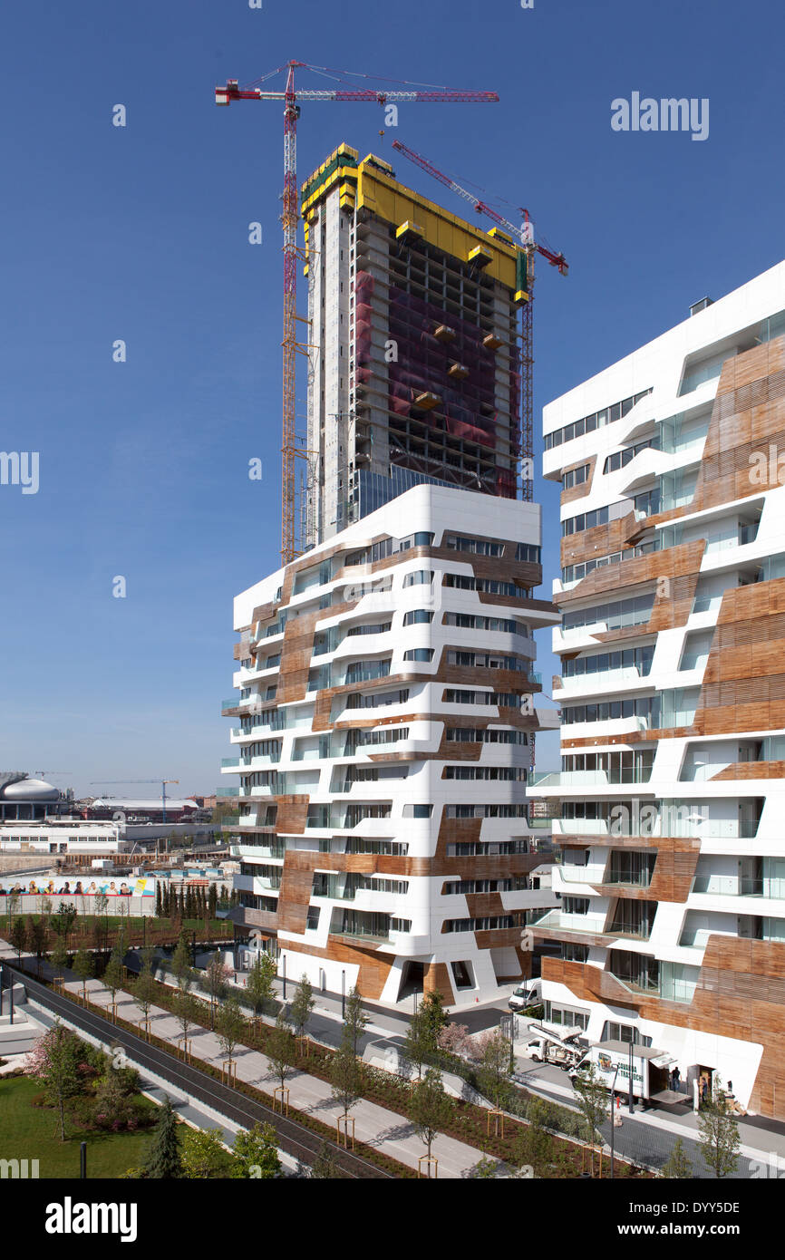 Zaha Hadid Residenzen im Citylife, ein neues Wohn- und Geschäftsviertel in Mailand, Italien. Stockfoto