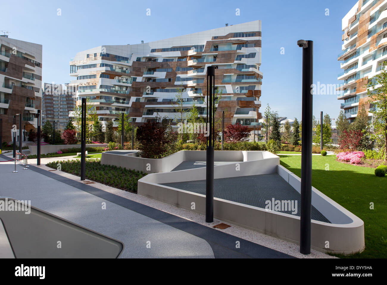 Zaha Hadid Residenzen im Citylife, ein neues Wohn- und Geschäftsviertel in Mailand, Italien. Stockfoto
