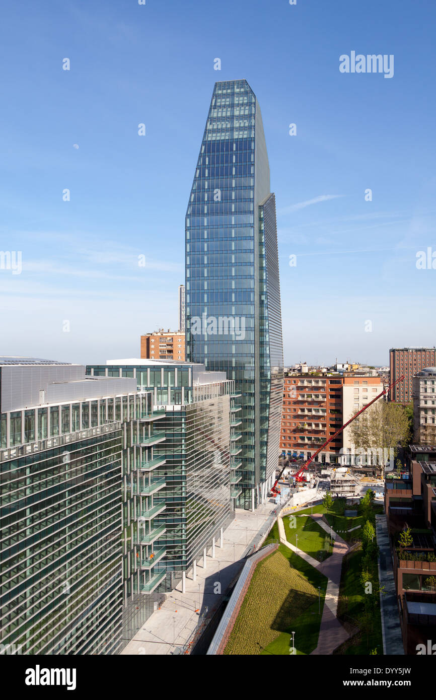 Torre Diamante (Diamond Tower) auch genannt Diamantone, Porta Nuova-Projekt, Mailand, Italien. Design von Lee Polisano der Kohn-Pederse Stockfoto