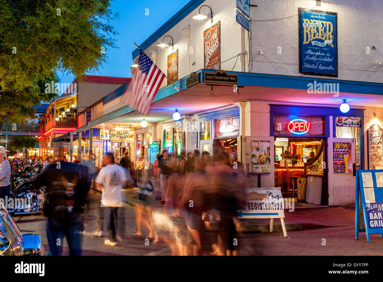 Kissimmee Altstadt bei Nacht, Kissimmee, Florida, USA Stockfoto