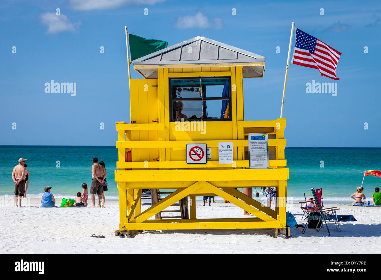 Rettungsschwimmer-Turm, Siesta Key, Sarasota, Florida, USA Stockfoto